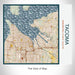 Rendered View of Tacoma Washington Map on 17oz Stainless Steel Insulated Tumbler in Woodblock Map Style