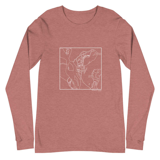 Talkeetna Alaska  Map Unisex Long-Sleeve T-shirt with City inscription in Heather Mauve