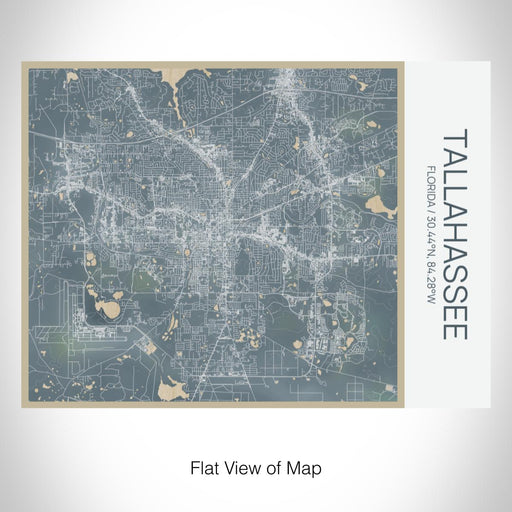 Rendered View of Tallahassee Florida Map on 20oz Stainless Steel Insulated Bottle with Bamboo Top with printed afternoon style map