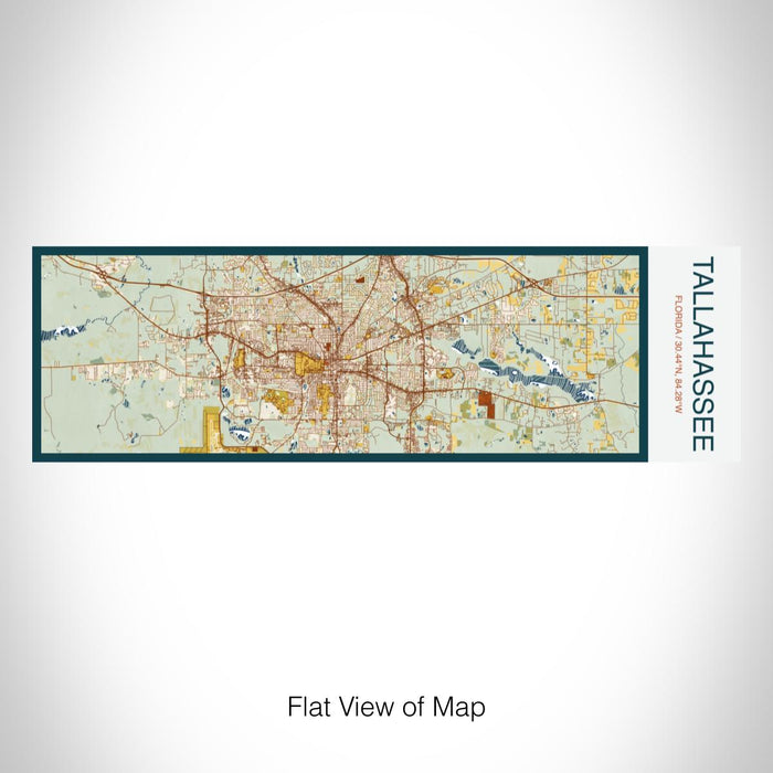 Rendered View of Tallahassee Florida Map on 10oz Stainless Steel Insulated Cup in Woodblock with Sliding Lid