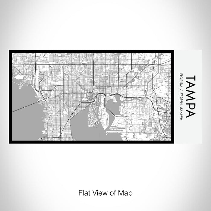 Rendered View of Tampa Florida Map on 17oz Stainless Steel Insulated Bottle with printed classic style map