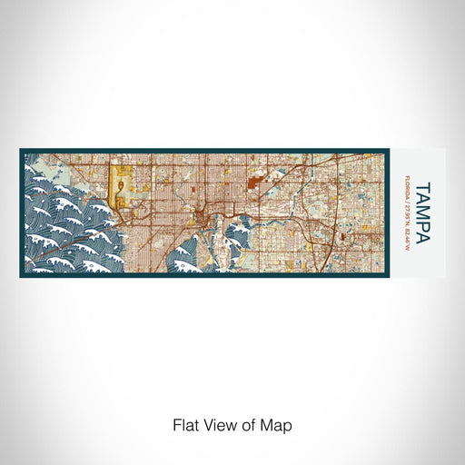 Rendered View of Tampa Florida Map on 10oz Stainless Steel Insulated Cup in Woodblock with Sliding Lid