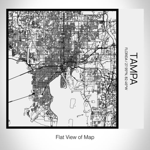 Rendered View of Tampa Florida Map on 17oz Stainless Steel Insulated Tumbler in Matte White with Tactile Lines