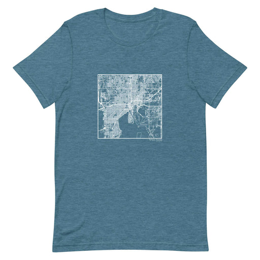 Tampa Florida  Map Unisex T-Shirt with City inscription in Heather Teal