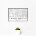 12x18 Tanglewood Fort Worth Map Print Landscape Orientation in Classic Style With Small Cactus Plant in White Planter