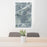 24x36 Tanglewood Fort Worth Map Print Portrait Orientation in Afternoon Style Behind 2 Chairs Table and Potted Plant