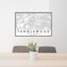 24x36 Tanglewood Fort Worth Map Print Lanscape Orientation in Classic Style Behind 2 Chairs Table and Potted Plant