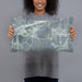 Person holding 20x12 Custom Tanglewood Fort Worth Map Throw Pillow in Afternoon