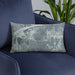 Custom Tanglewood Fort Worth Map Throw Pillow in Afternoon on Blue Colored Chair