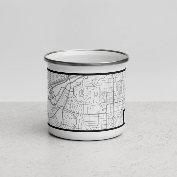 Front View Custom Tanglewood Fort Worth Map Enamel Mug in Classic