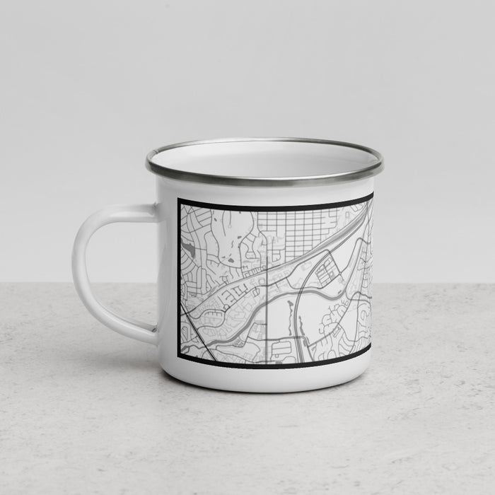 Left View Custom Tanglewood Fort Worth Map Enamel Mug in Classic