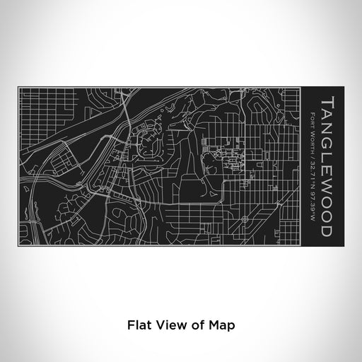 Rendered View of Tanglewood Fort Worth Map Engraving on 17oz Stainless Steel Insulated Cola Bottle in Black