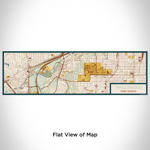 Flat View of Map Custom Tanglewood Fort Worth Map Enamel Mug in Woodblock