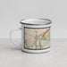 Left View Custom Tanglewood Fort Worth Map Enamel Mug in Woodblock
