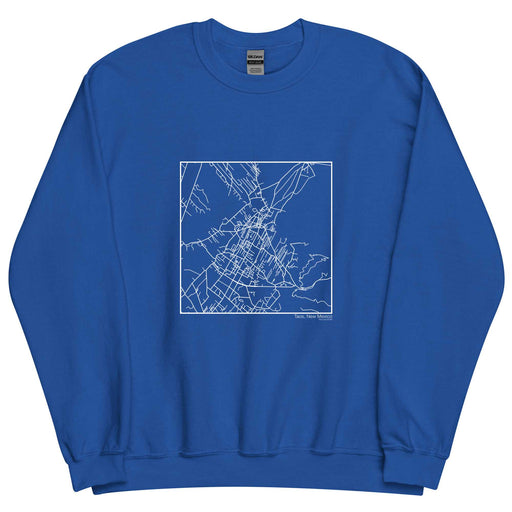 Taos New Mexico  Map Unisex Crewneck Sweater with City inscription in Royal Blue