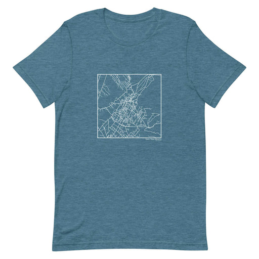 Taos New Mexico  Map Unisex T-Shirt with City inscription in Heather Teal