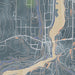 Taylors Falls Minnesota Map Print in Afternoon Style Zoomed In Close Up Showing Details