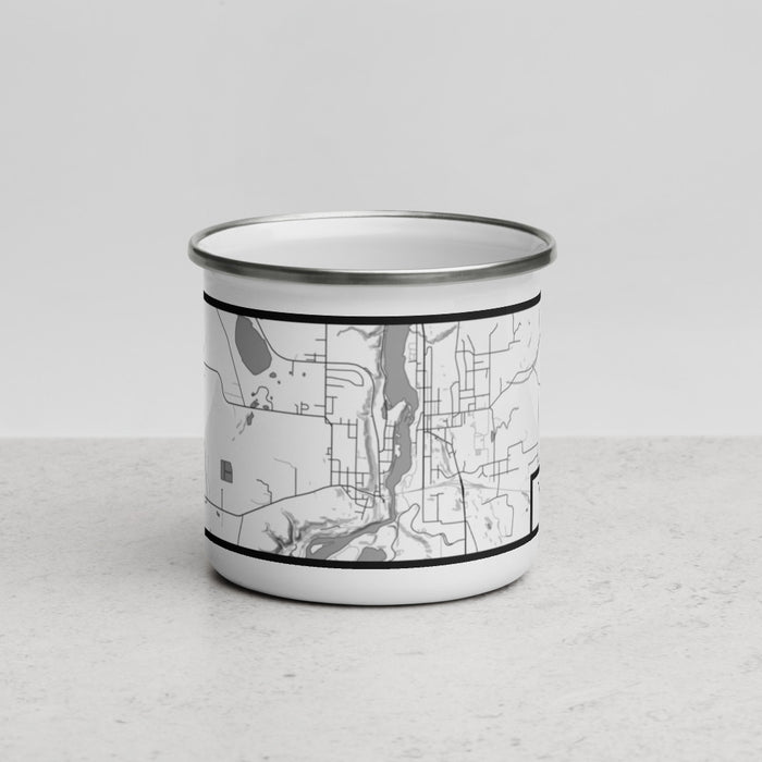 Front View Custom Taylors Falls Minnesota Map Enamel Mug in Classic