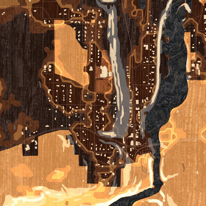 Taylors Falls Minnesota Map Print in Ember Style Zoomed In Close Up Showing Details