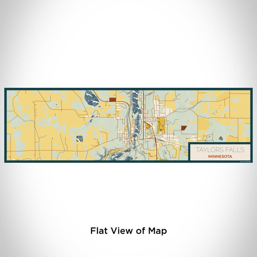 Flat View of Map Custom Taylors Falls Minnesota Map Enamel Mug in Woodblock