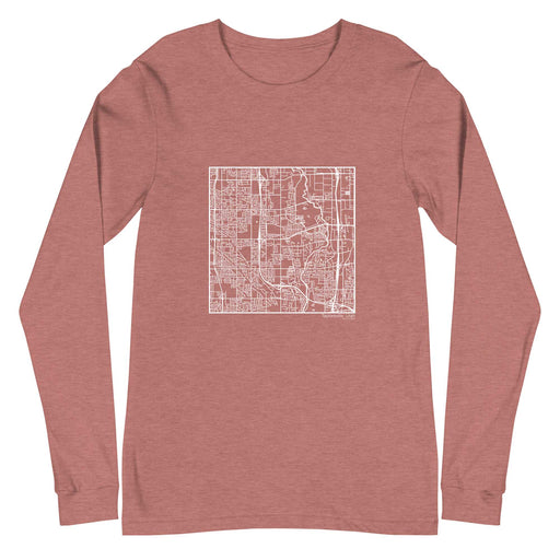 Taylorsville Utah  Map Unisex Long-Sleeve T-shirt with City inscription in Heather Mauve