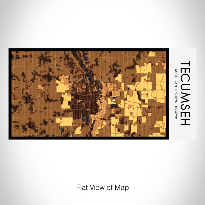 Rendered View of Tecumseh Michigan Map on 17oz Stainless Steel Insulated Bottle with printed ember style map