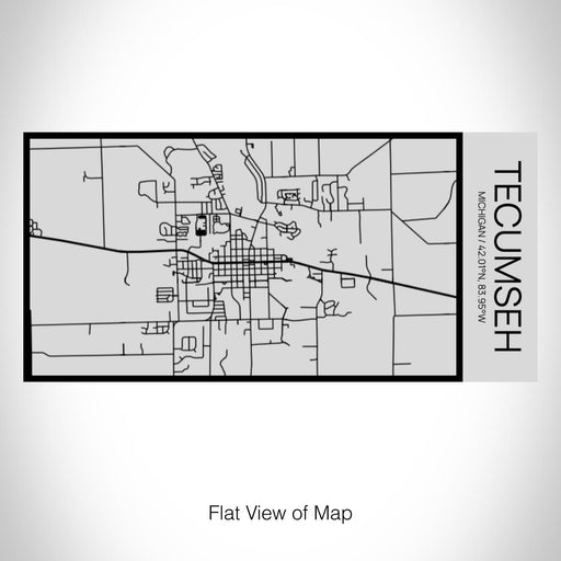 Rendered View of Tecumseh Michigan Map on 17oz Stainless Steel Insulated Cola Bottle in Stainless