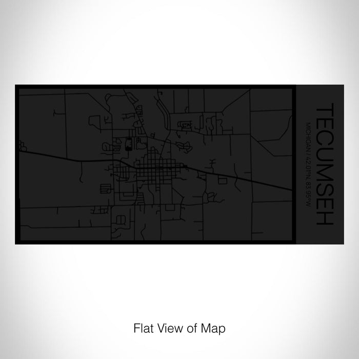 Rendered View of Tecumseh Michigan Map on 17oz Stainless Steel Insulated Cola Bottle in Stainless in Matte Black