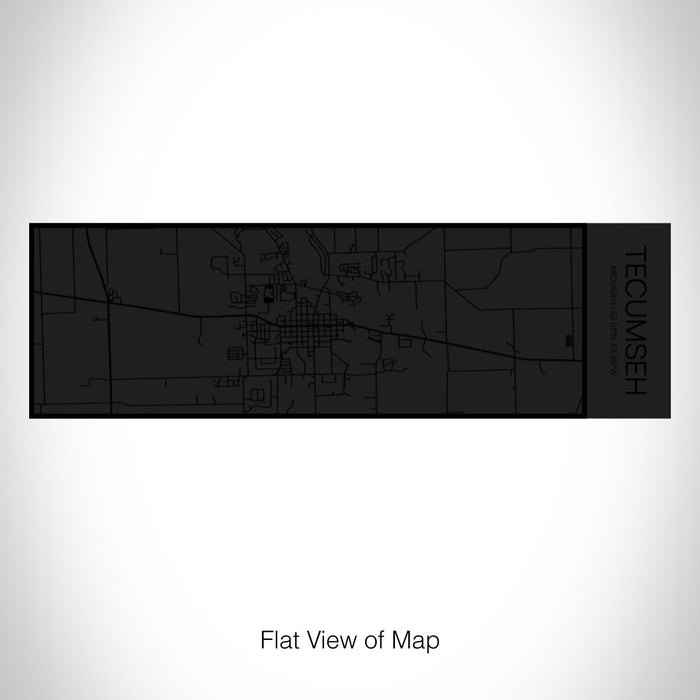 Rendered View of Tecumseh Michigan Map on 10oz Stainless Steel Insulated Cup in Matte Black with Sliding Lid