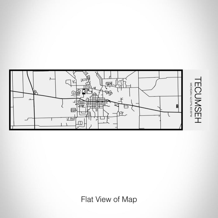 Rendered View of Tecumseh Michigan Map on 10oz Stainless Steel Insulated Cup in Matte White with Sliding Lid