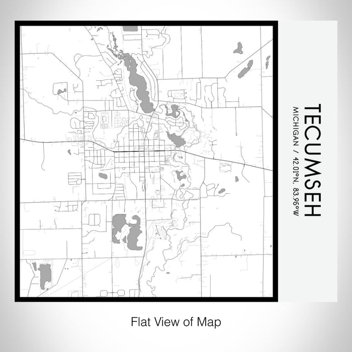 Rendered View of Tecumseh Michigan Map on 17oz Stainless Steel Insulated Tumbler in Classic Map Style