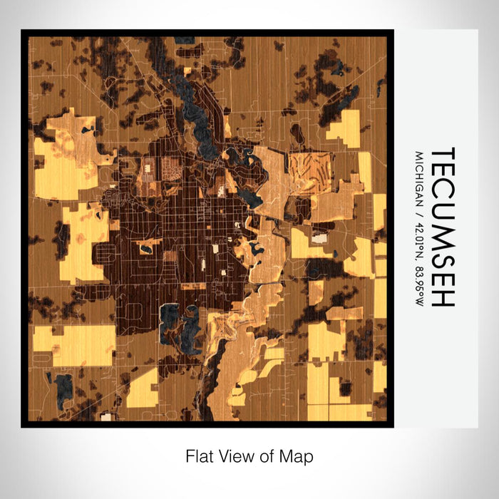 Rendered View of Tecumseh Michigan Map on 17oz Stainless Steel Insulated Tumbler in Ember Map Style