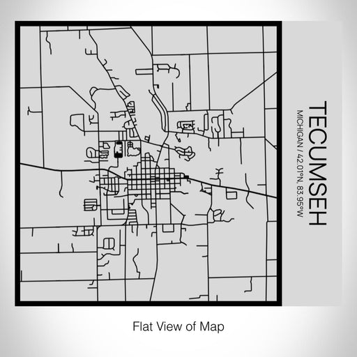 Rendered View of Tecumseh Michigan Map on 17oz Stainless Steel Insulated Tumbler in Tactile Lines with Succulent in Background