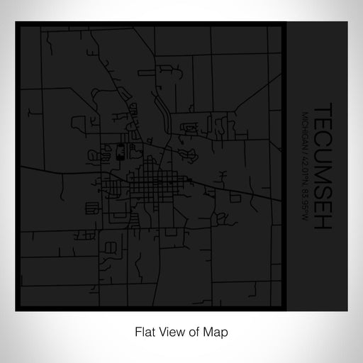 Rendered View of Tecumseh Michigan Map on 17oz Stainless Steel Insulated Tumbler in Matte Black with Tactile Lines