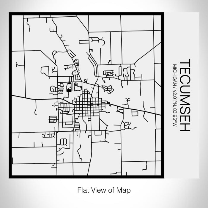 Rendered View of Tecumseh Michigan Map on 17oz Stainless Steel Insulated Tumbler in Matte White with Tactile Lines