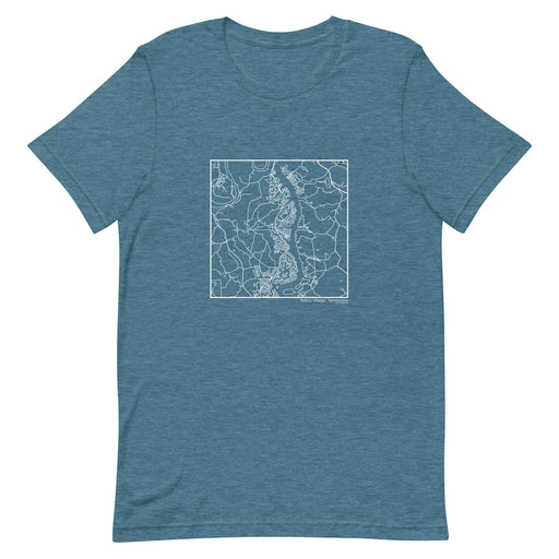 Tellico Village Tennessee  Map Unisex T-Shirt with City inscription in Heather Teal