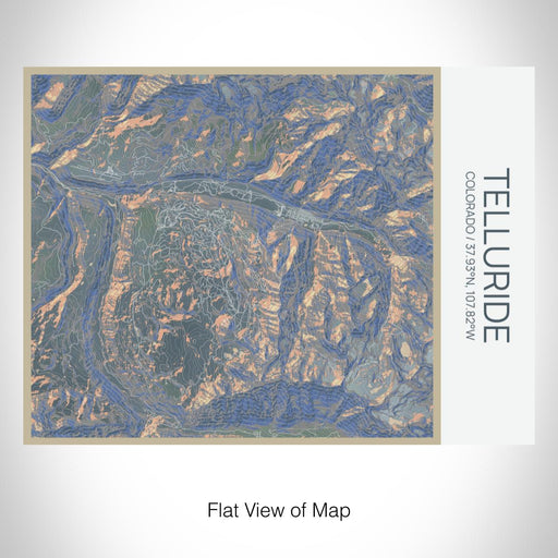 Rendered View of Telluride Colorado Map on 20oz Stainless Steel Insulated Bottle with Bamboo Top with printed afternoon style map