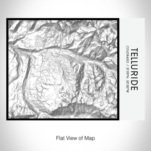 Rendered View of Telluride Colorado Map on 20oz Stainless Steel Insulated Bottle with Bamboo Top with printed classic style map
