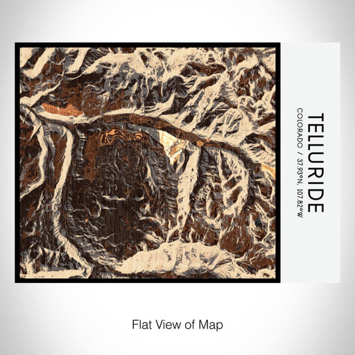 Rendered View of Telluride Colorado Map on 20oz Stainless Steel Insulated Bottle with Bamboo Top with printed ember style map