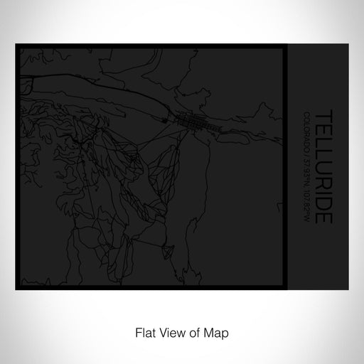 Rendered View of Telluride Colorado Map on 20oz Stainless Steel Insulated Bottle with Bamboo Top in Matte Black with printed Tactile Lines Map in Black