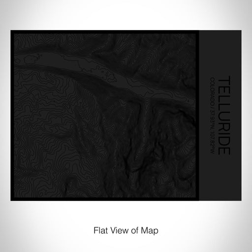 Rendered View of Telluride Colorado Map on 20oz Stainless Steel Insulated Bottle with Bamboo Top in Matte Black with printed Tactile Lines Map in Black