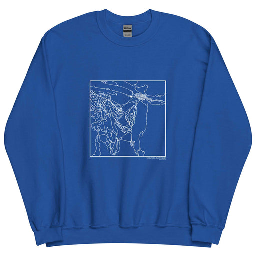 Telluride Colorado  Map Unisex Crewneck Sweater with City inscription in Royal Blue
