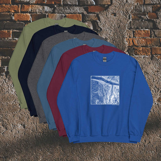 Telluride Colorado Topographic  Map Unisex Crewneck Sweaters in Multiple Colors