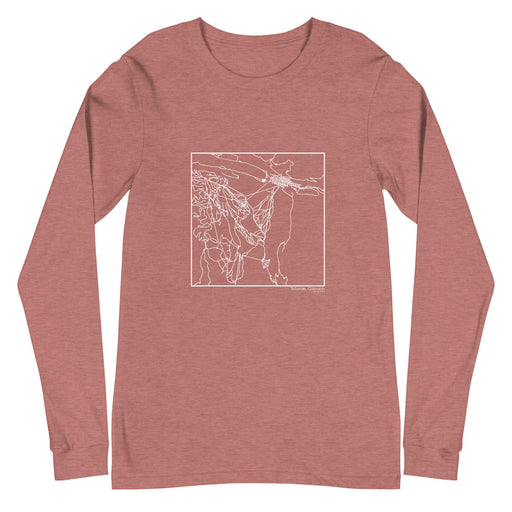 Telluride Colorado  Map Unisex Long-Sleeve T-shirt with City inscription in Heather Mauve
