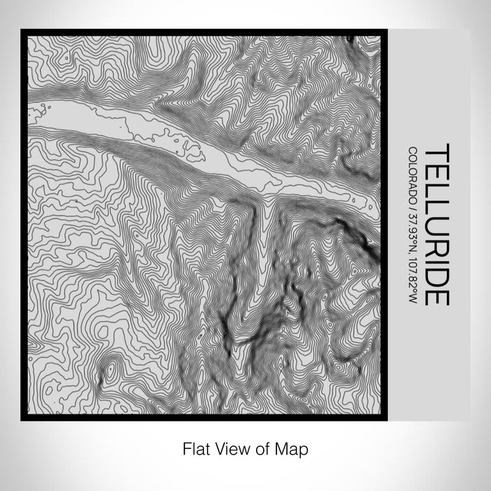 Rendered View of Telluride Colorado Map on 17oz Stainless Steel Insulated Tumbler in Tactile Lines with Succulent in Background