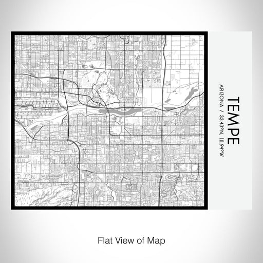 Rendered View of Tempe Arizona Map on 20oz Stainless Steel Insulated Bottle with Bamboo Top with printed classic style map