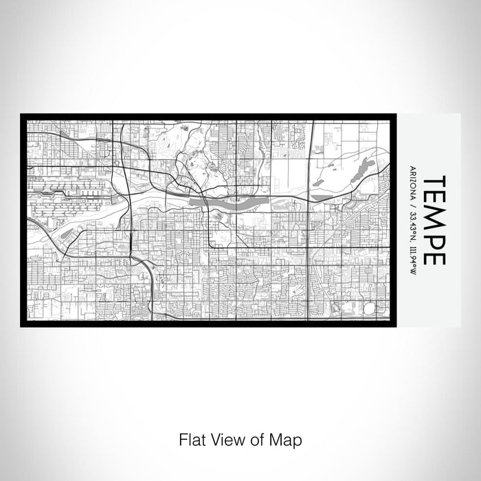 Rendered View of Tempe Arizona Map on 17oz Stainless Steel Insulated Bottle with printed classic style map