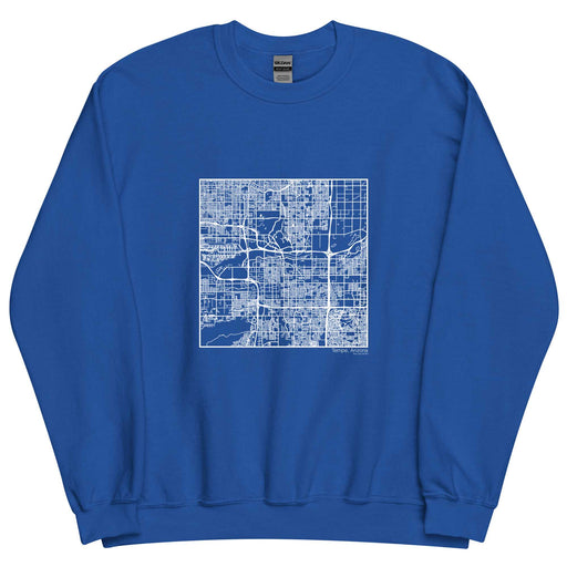 Tempe Arizona  Map Unisex Crewneck Sweater with City inscription in Royal Blue