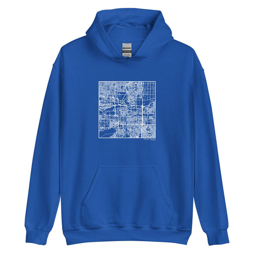 Tempe Arizona  Map Unisex Hoodie Sweater with City inscription in Royal Blue