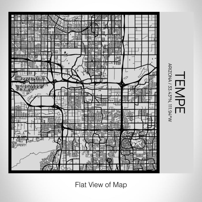 Rendered View of Tempe Arizona Map on 17oz Stainless Steel Insulated Tumbler in Tactile Lines with Succulent in Background